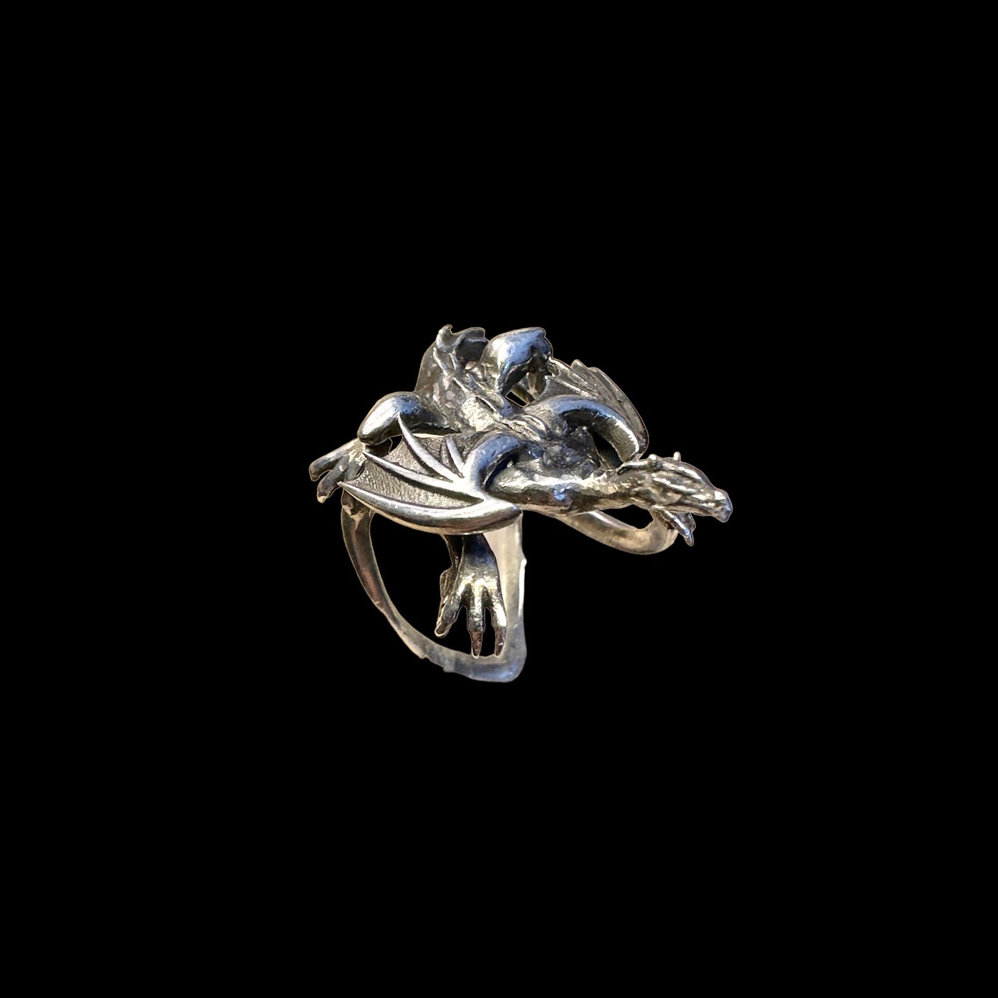Sterling Silver Dragon Ring