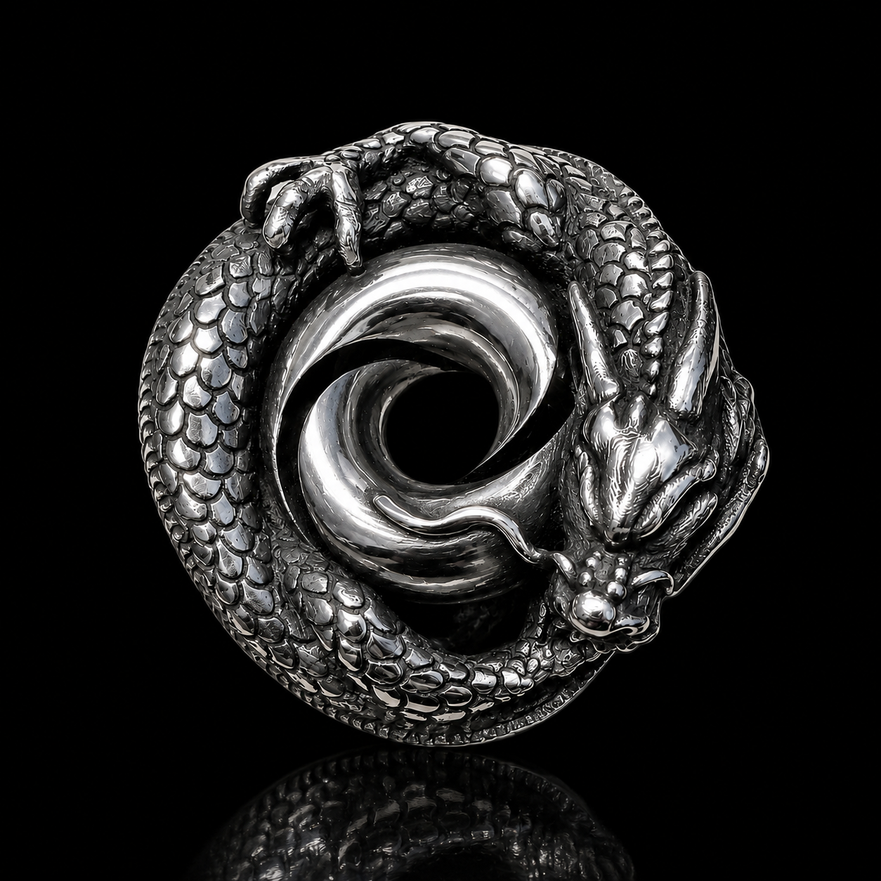 Sterling Silver Mobius Dragon Pendant