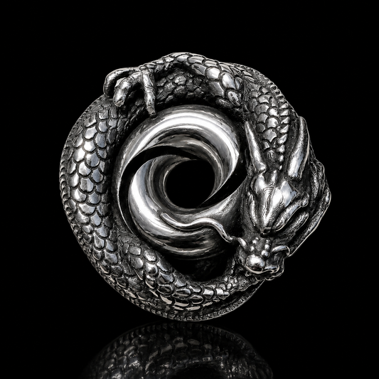 Sterling Silver Mobius Dragon Pendant