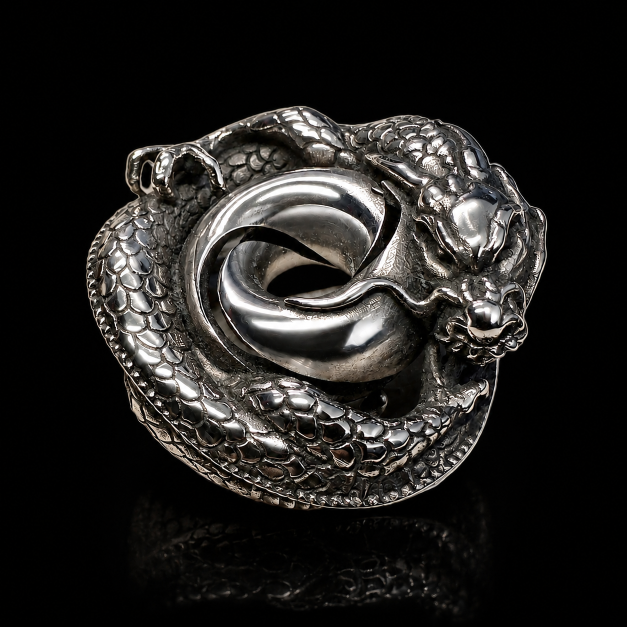 Sterling Silver Mobius Dragon Pendant