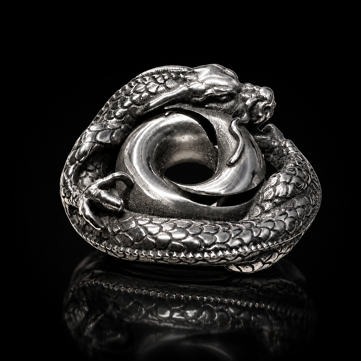 Sterling Silver Mobius Dragon Pendant