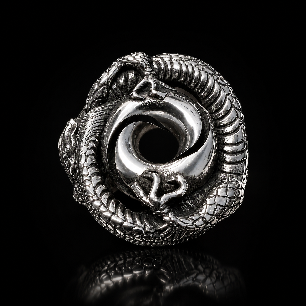 Sterling Silver Mobius Dragon Pendant