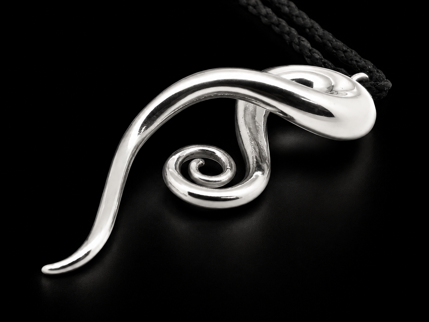 Sterling Silver Twist Koru Pendant