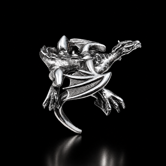 Sterling Silver Dragon Ring