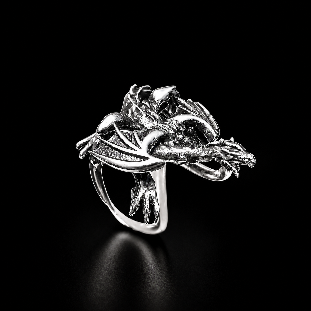 Sterling Silver Dragon Ring
