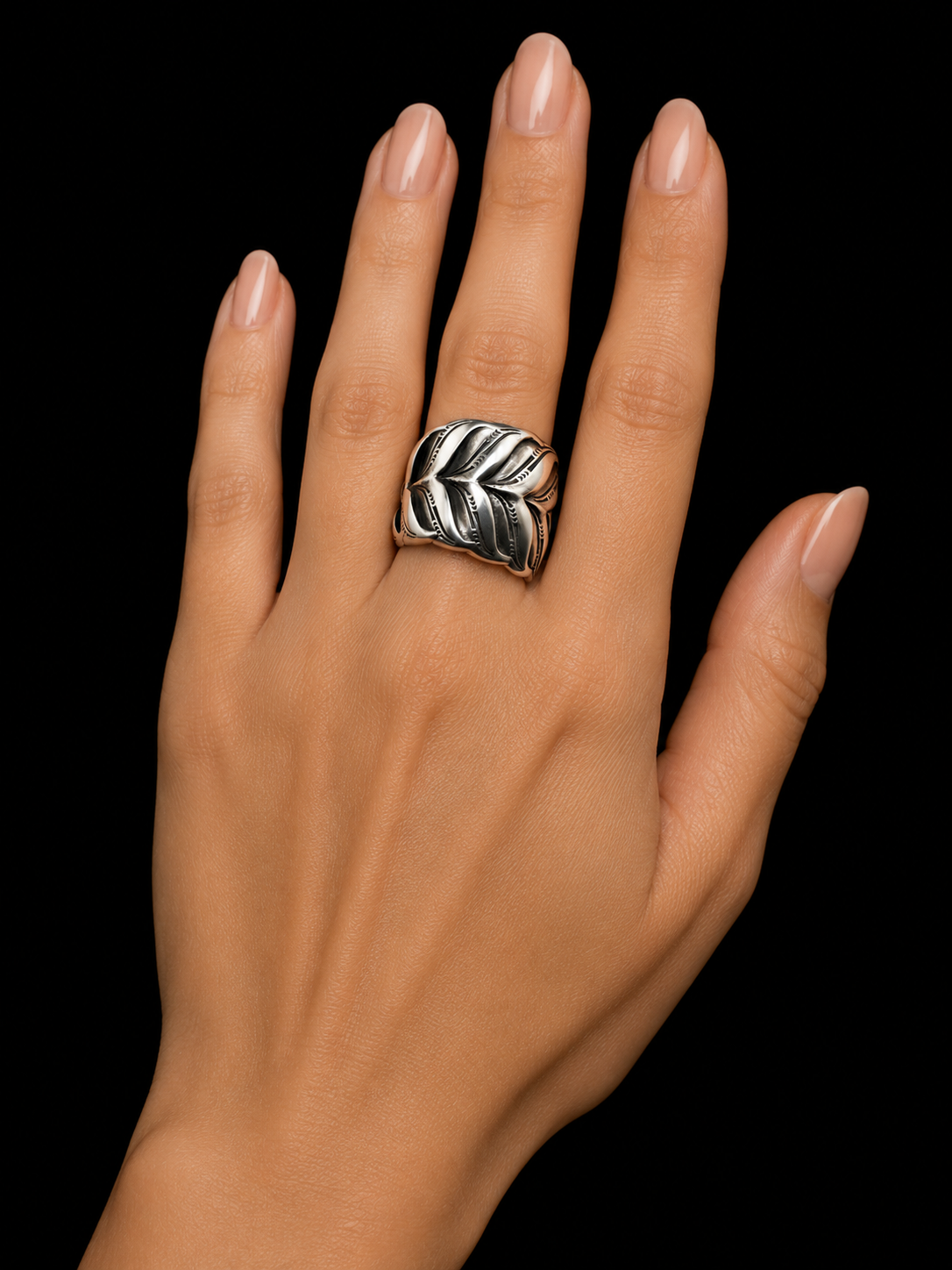 Sterling Silver Whale Tail Ring