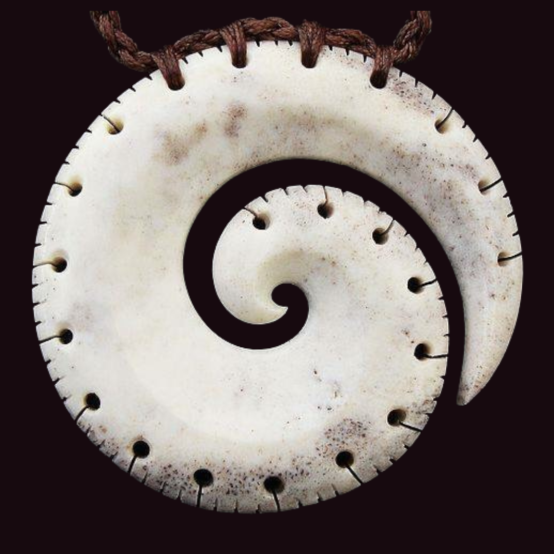 Deer Antler Koru Pendant